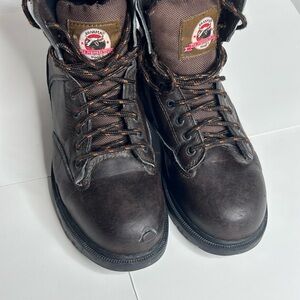 Men's Brahma Brown Leather Steel Toe Work Boots Size 9.5 Used